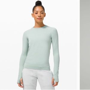 Lululemon rest less pullover in herringbone fade hazy jade (2021)